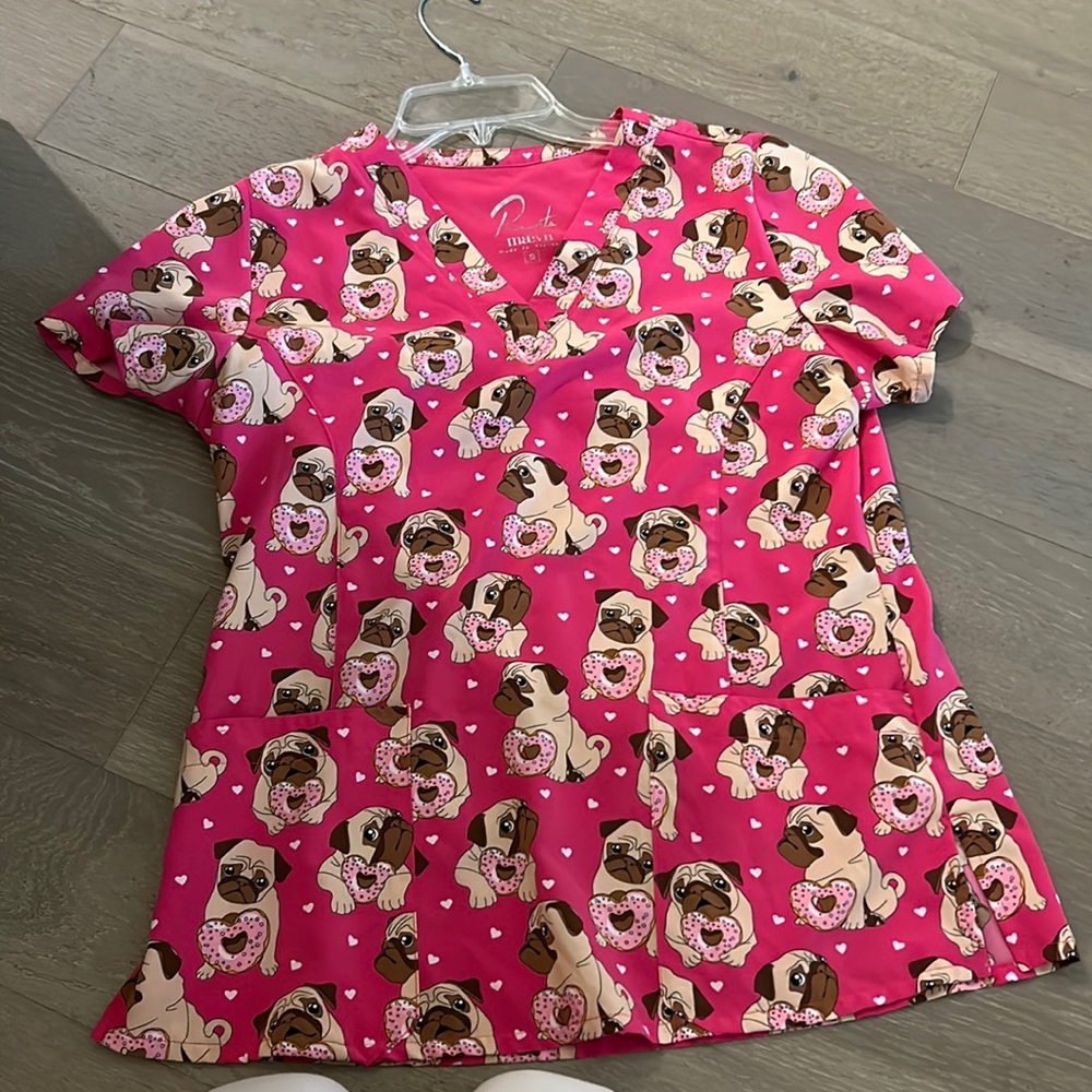 Valentine’s Day scrub top